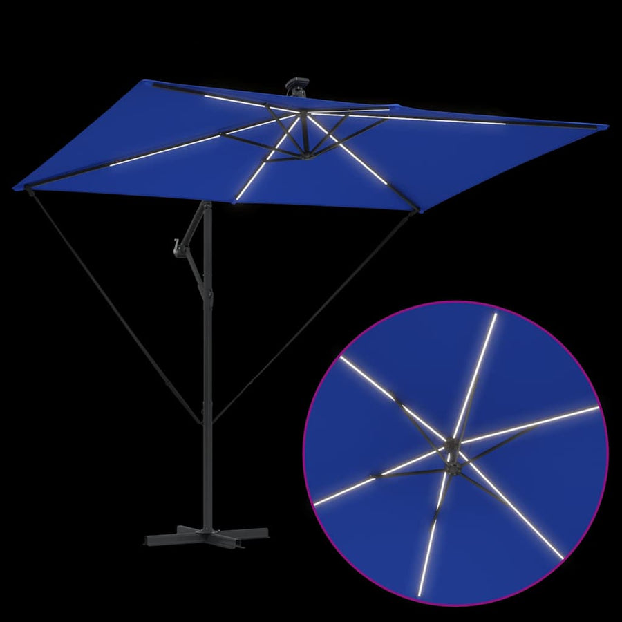 Cantilever Banana Parasol met slot Blauw 294 x 200 x 254 cm
