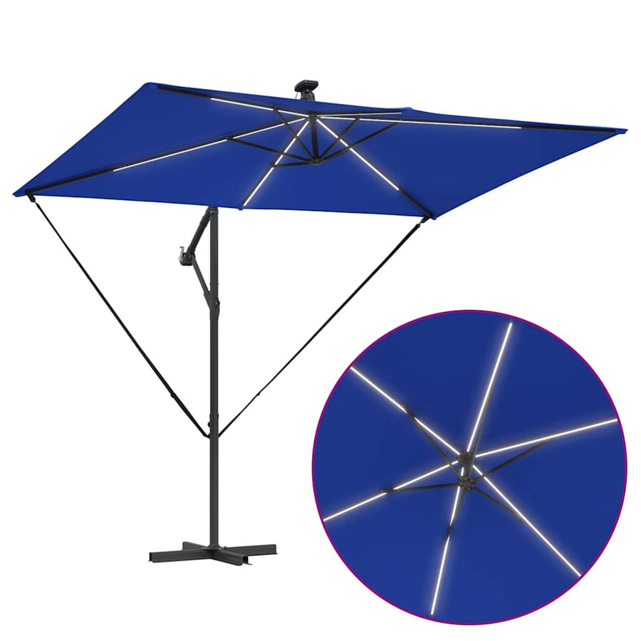 Cantilever Banana Parasol met slot Blauw 294 x 200 x 254 cm
