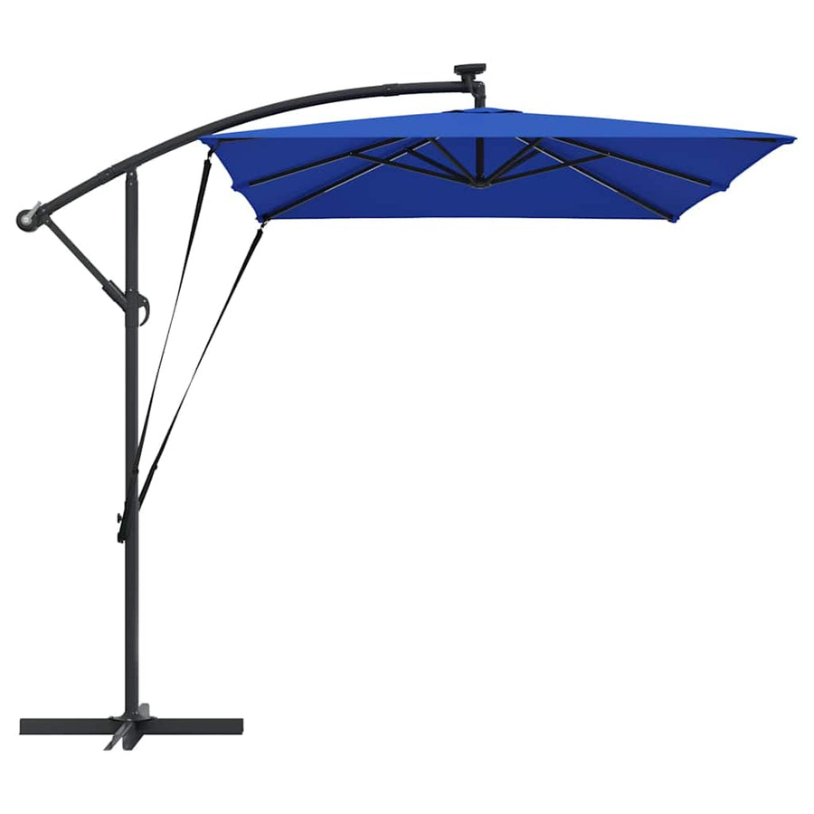 Cantilever Banana Parasol met slot Blauw 294 x 200 x 254 cm