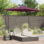 Parasol bordeauxrood 294x200x254 cm polyester aluminium