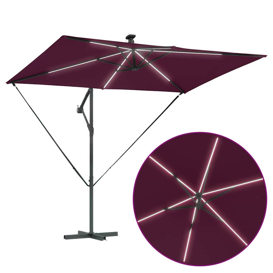 Cantilever Banana Parasol Bordeauxrood 294 x 200 x 254 cm