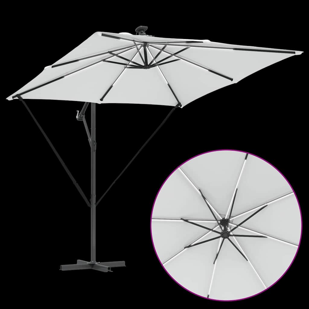Cantilever Banana Parasol met slot Zand 249 x 249 x 250 cm
