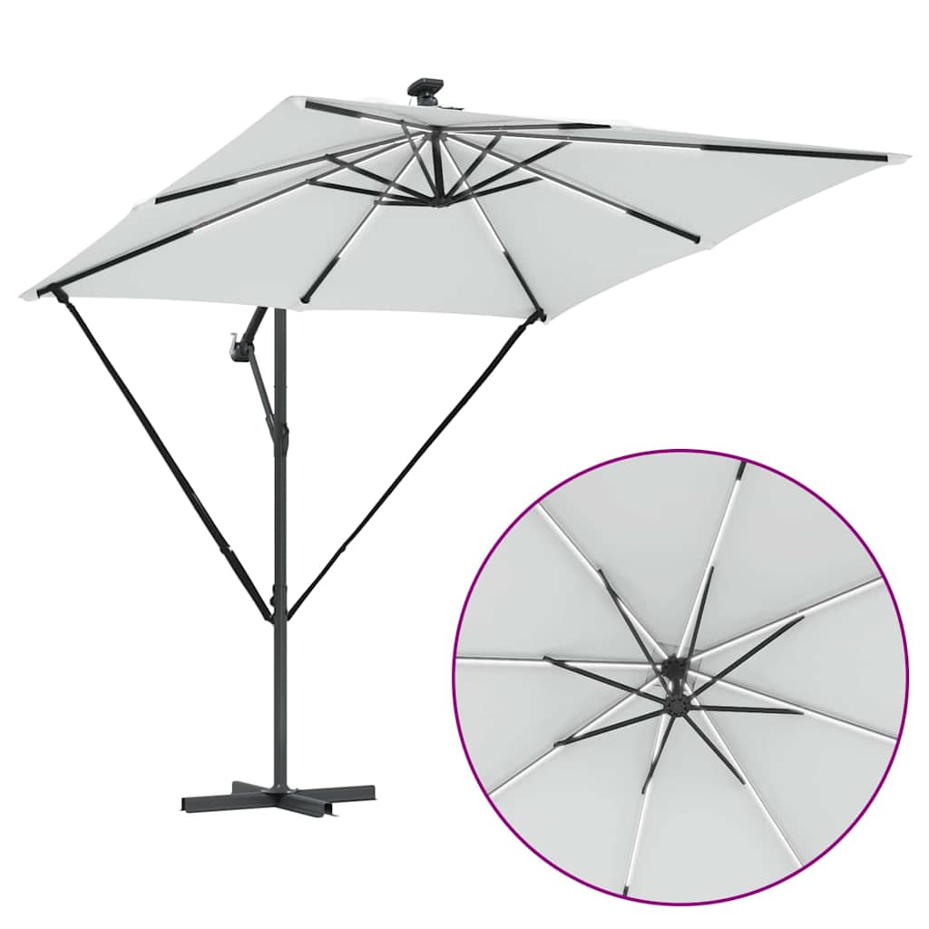 Cantilever Banana Parasol met slot Zand 249 x 249 x 250 cm