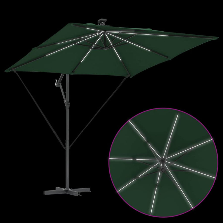 Cantilever Banana Parasol met slot Groen 249 x 249 x 250 cm