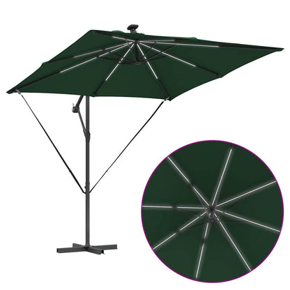 Cantilever Banana Parasol met slot Groen 249 x 249 x 250 cm