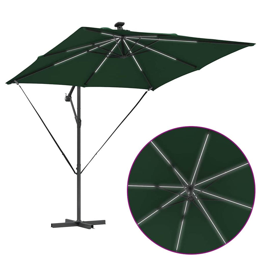Cantilever Banana Parasol met slot Groen 249 x 249 x 250 cm