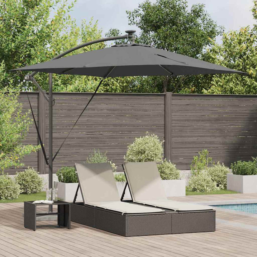 Cantilever Banana Parasol met slot Antraciet 249 x 249 x 250 cm