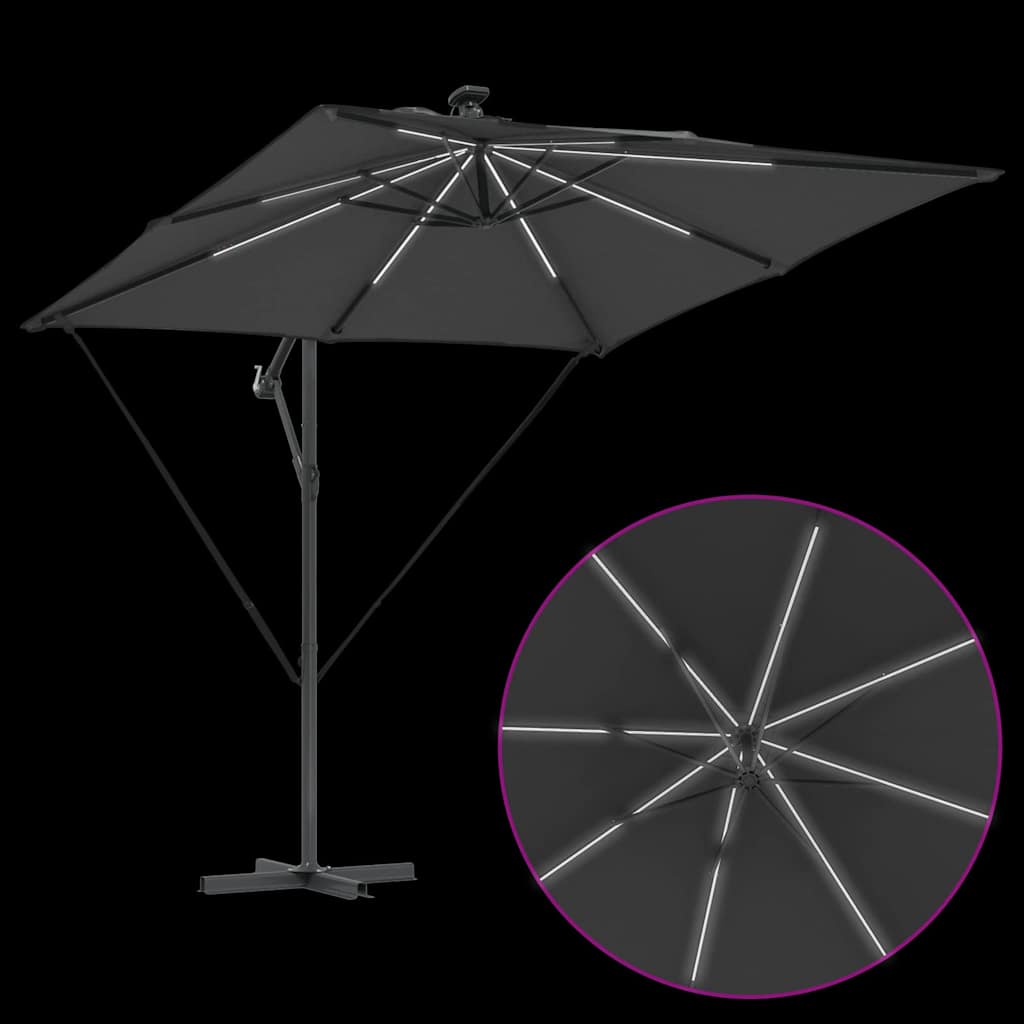 Cantilever Banana Parasol met slot Antraciet 249 x 249 x 250 cm