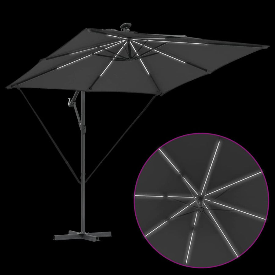 Cantilever Banana Parasol met slot Antraciet 249 x 249 x 250 cm