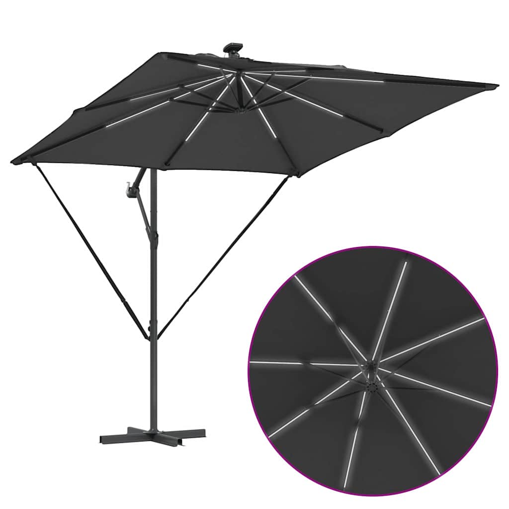 Cantilever Banana Parasol met slot Antraciet 249 x 249 x 250 cm