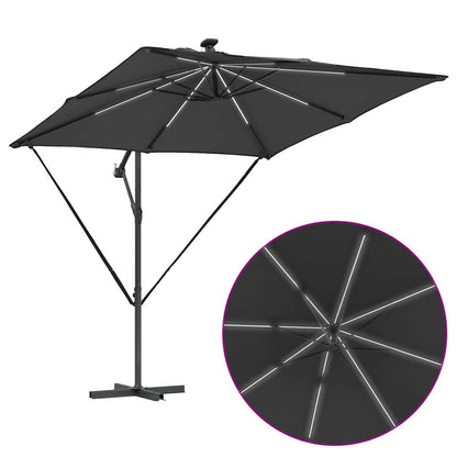 Cantilever Banana Parasol met slot Antraciet 249 x 249 x 250 cm