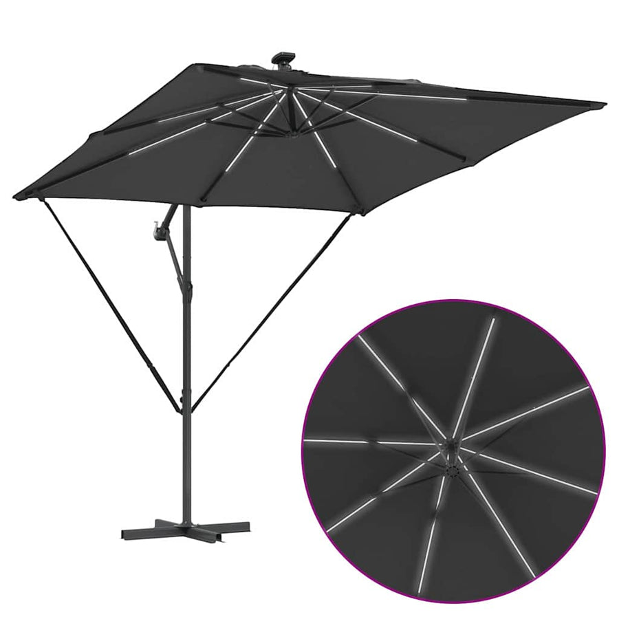 Cantilever Banana Parasol met slot Antraciet 249 x 249 x 250 cm