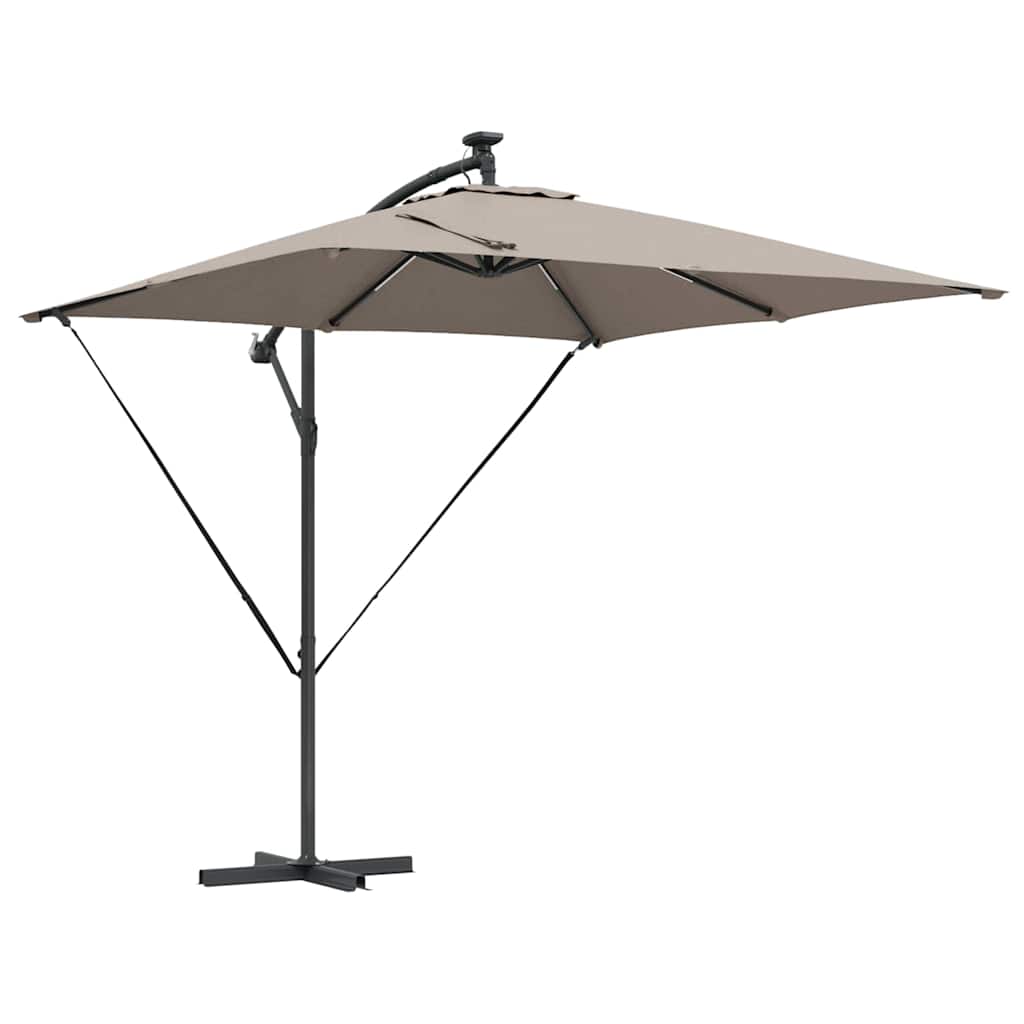 Cantilever Banana Parasol met slot Taupe 249 x 249 x 250 cm