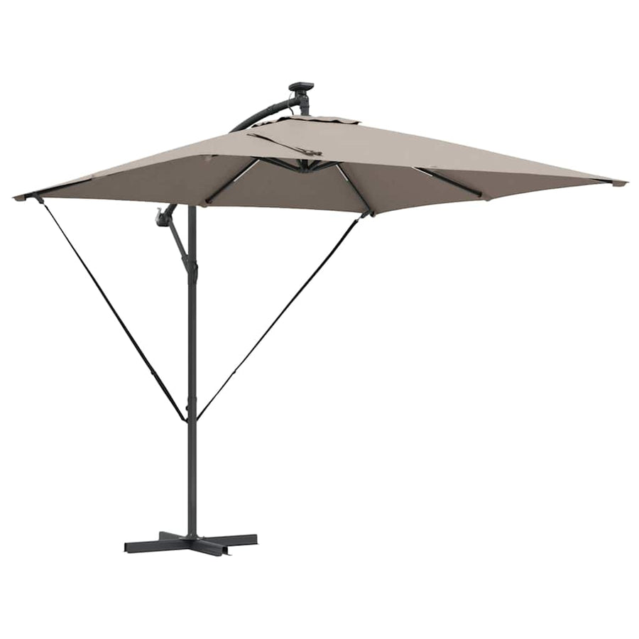 Cantilever Banana Parasol met slot Taupe 249 x 249 x 250 cm