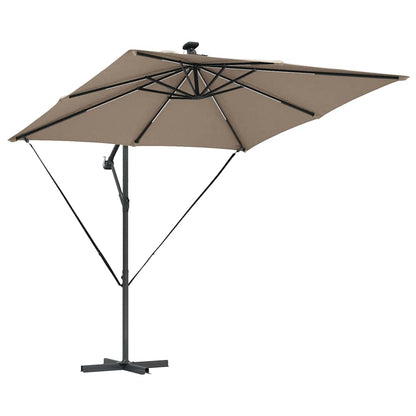 Cantilever Banana Parasol met slot Taupe 249 x 249 x 250 cm