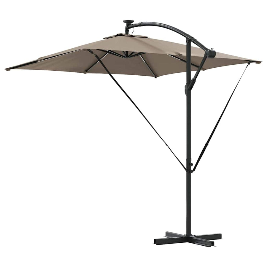 Cantilever Banana Parasol met slot Taupe 249 x 249 x 250 cm
