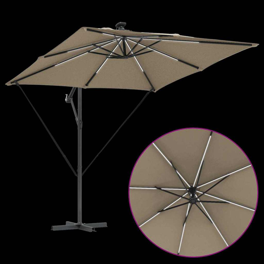 Cantilever Banana Parasol met slot Taupe 249 x 249 x 250 cm