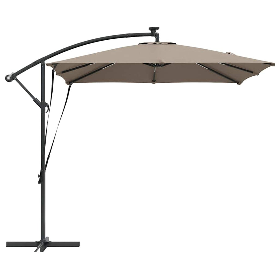 Cantilever Banana Parasol met slot Taupe 249 x 249 x 250 cm