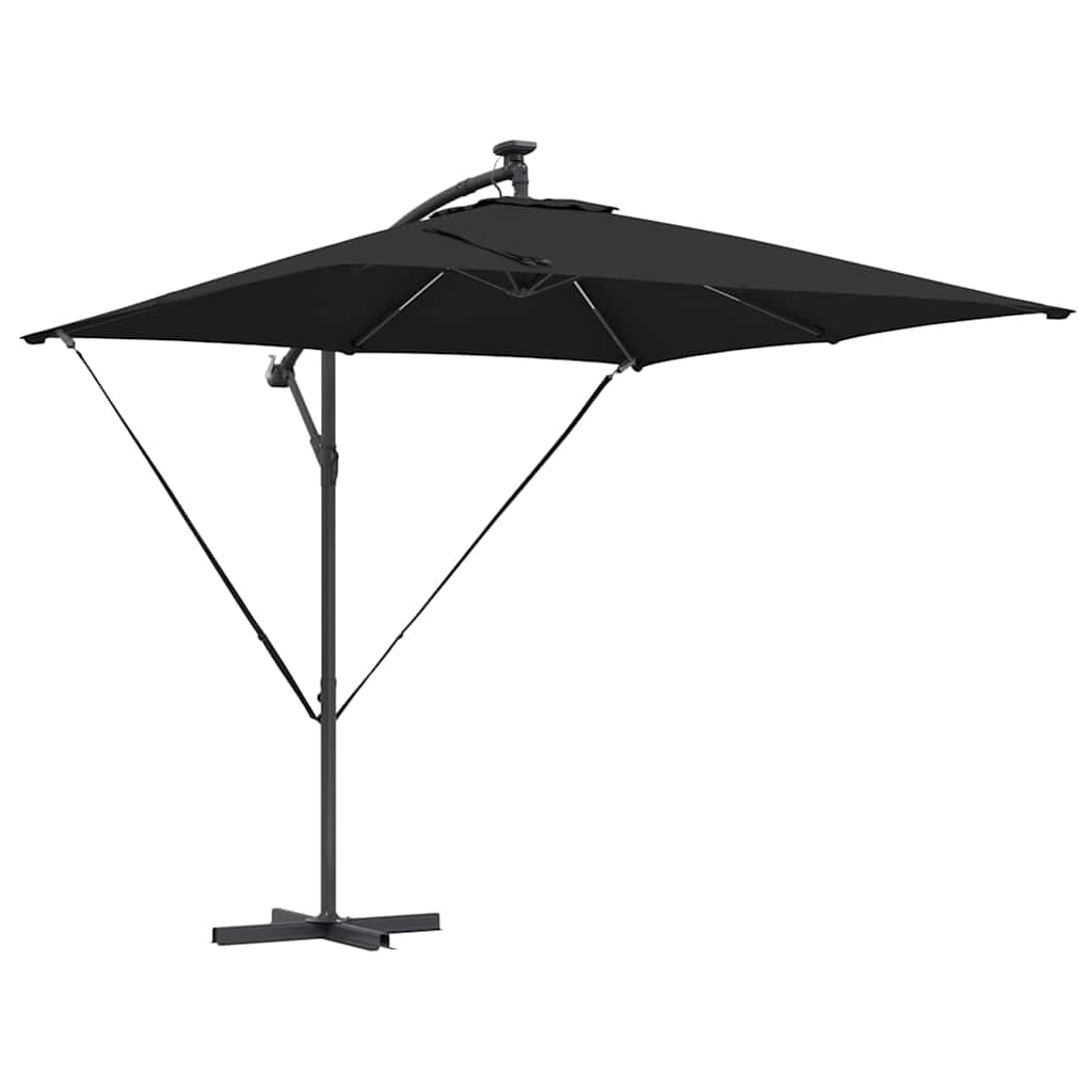 Cantilever Banana Parasol met slot Zwart 249 x 249 x 250 cm