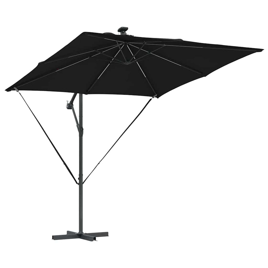 Cantilever Banana Parasol met slot Zwart 249 x 249 x 250 cm