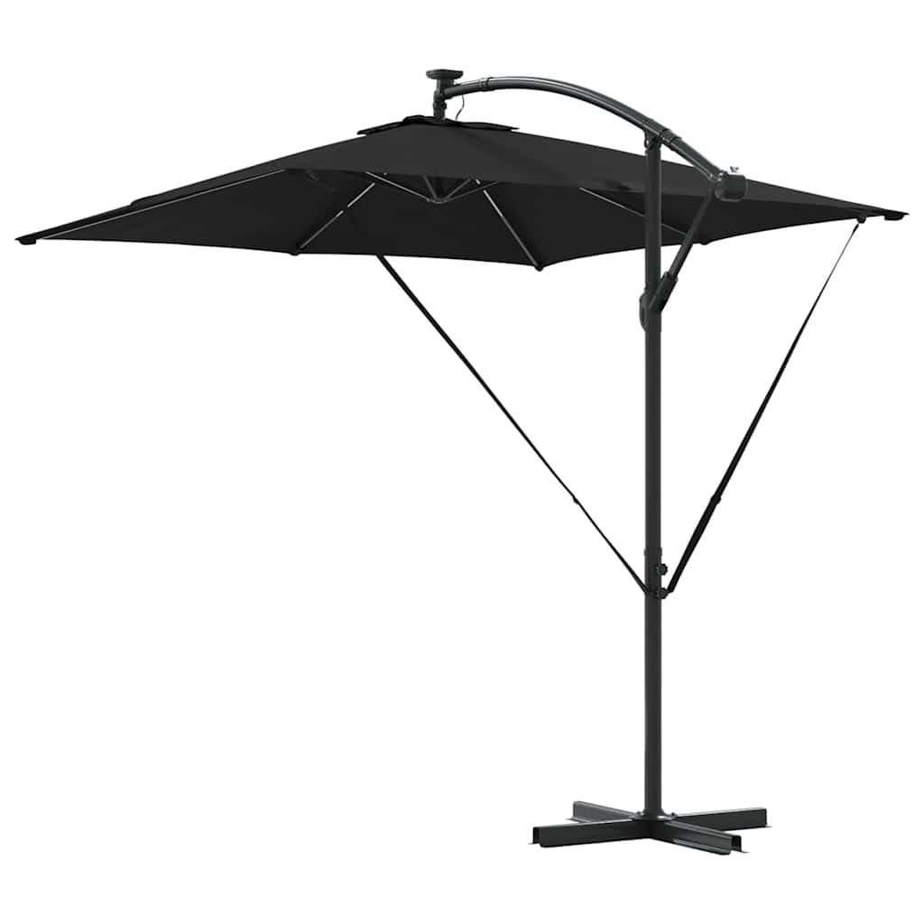Cantilever Banana Parasol met slot Zwart 249 x 249 x 250 cm