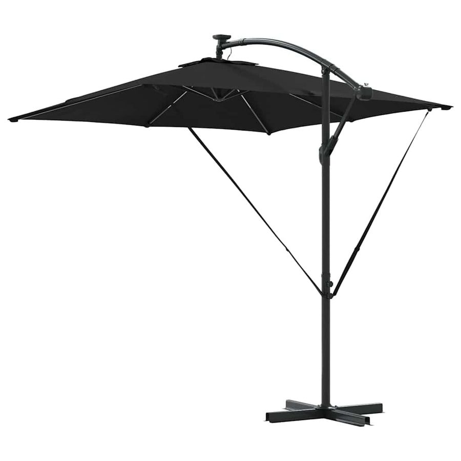 Cantilever Banana Parasol met slot Zwart 249 x 249 x 250 cm