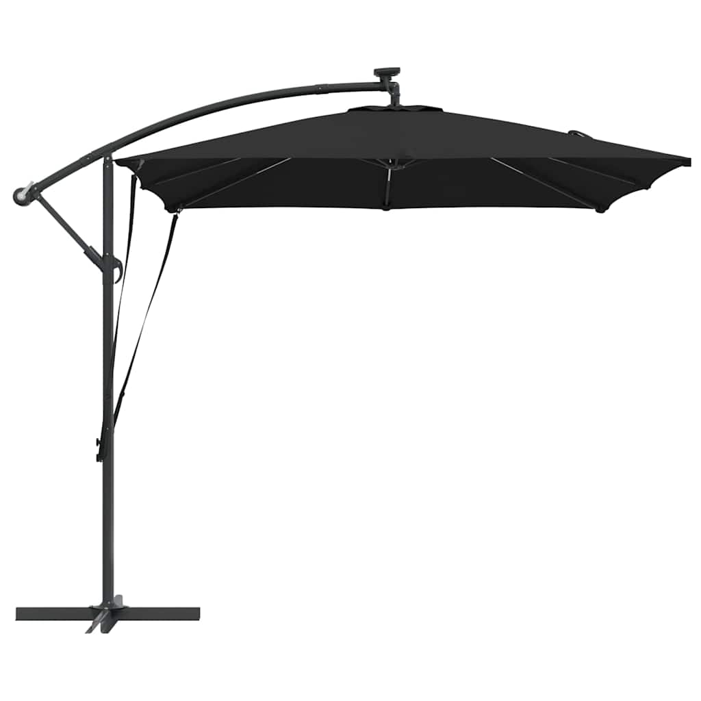 Cantilever Banana Parasol met slot Zwart 249 x 249 x 250 cm