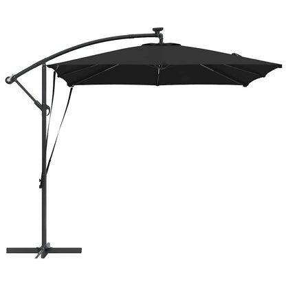Cantilever Banana Parasol met slot Zwart 249 x 249 x 250 cm