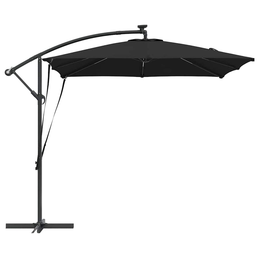 Cantilever Banana Parasol met slot Zwart 249 x 249 x 250 cm