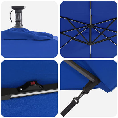 Cantilever Banana Parasol met slot Blauw 249 x 249 x 250 cm