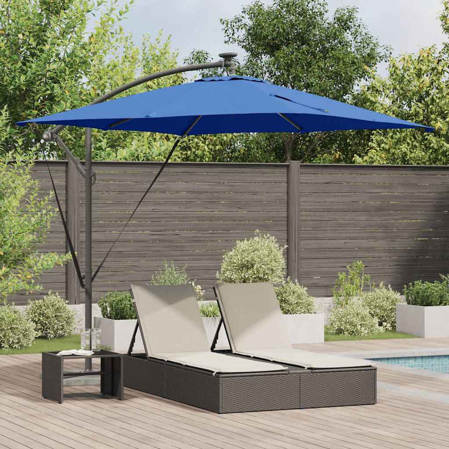 Cantilever Banana Parasol met slot Blauw 249 x 249 x 250 cm