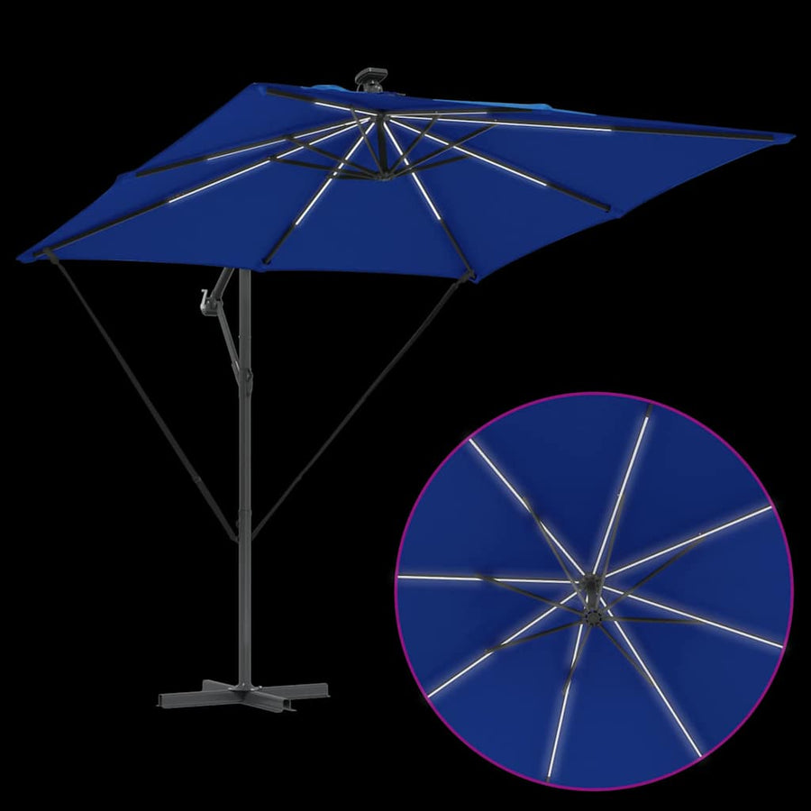 Cantilever Banana Parasol met slot Blauw 249 x 249 x 250 cm