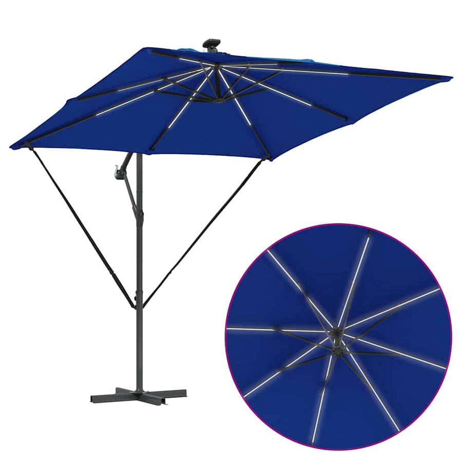 Cantilever Banana Parasol met slot Blauw 249 x 249 x 250 cm