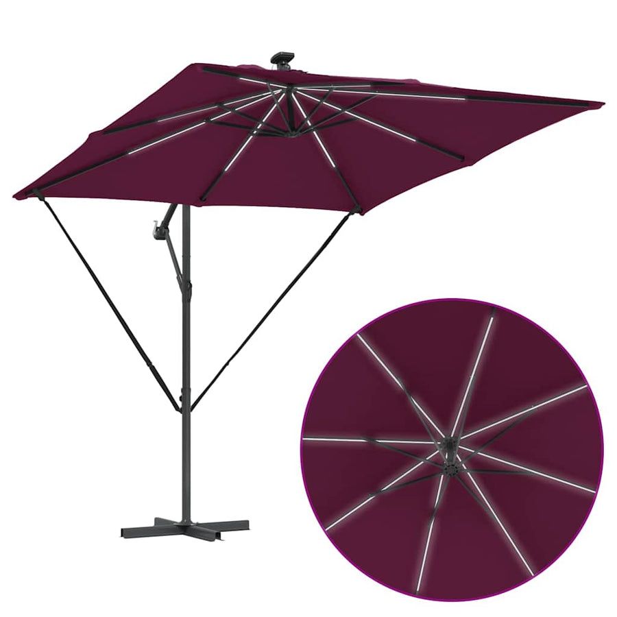 Cantilever Banana Parasol Bordeauxrood 249 x 249 x 250 cm