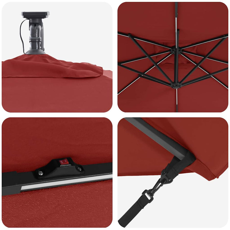 Cantilever Banana Parasol Terracotta 249 x 249 x 250 cm