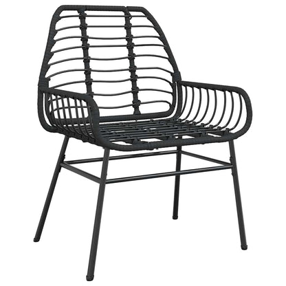 3-Delige Tuinset Poly Rattan Glas Zwart 2 80 x 80 x 74 cm Nee