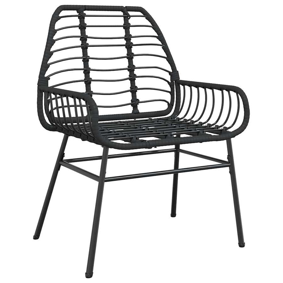 3-Delige Tuinset Poly Rattan Glas Zwart 2 80 x 80 x 74 cm Nee