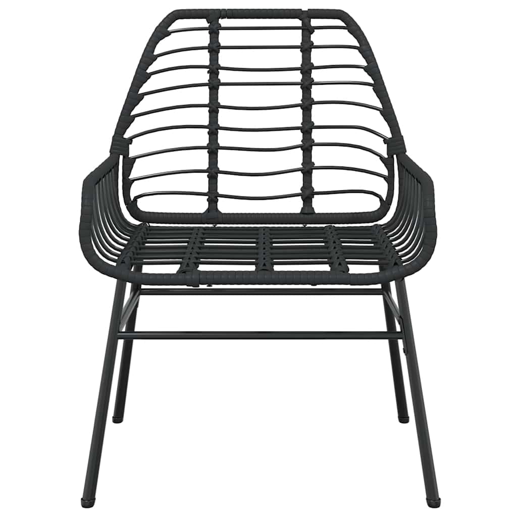 3-Delige Tuinset Poly Rattan Glas Zwart 2 80 x 80 x 74 cm Nee
