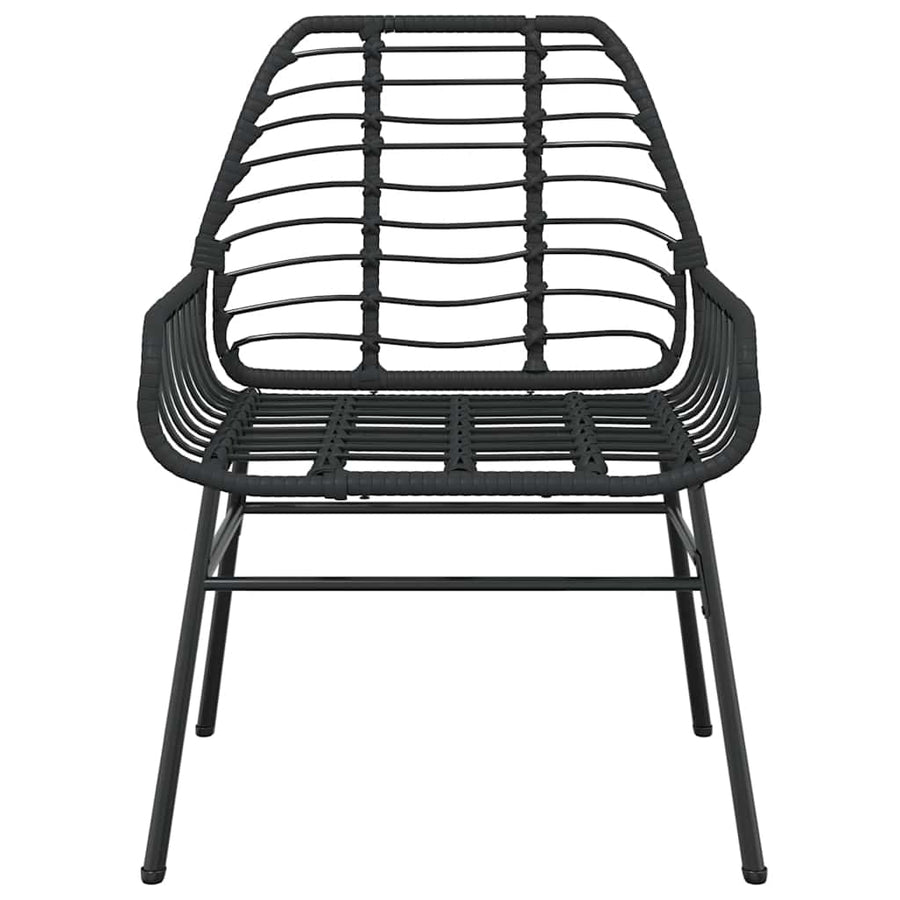 3-Delige Tuinset Poly Rattan Glas Zwart 2 80 x 80 x 74 cm Nee