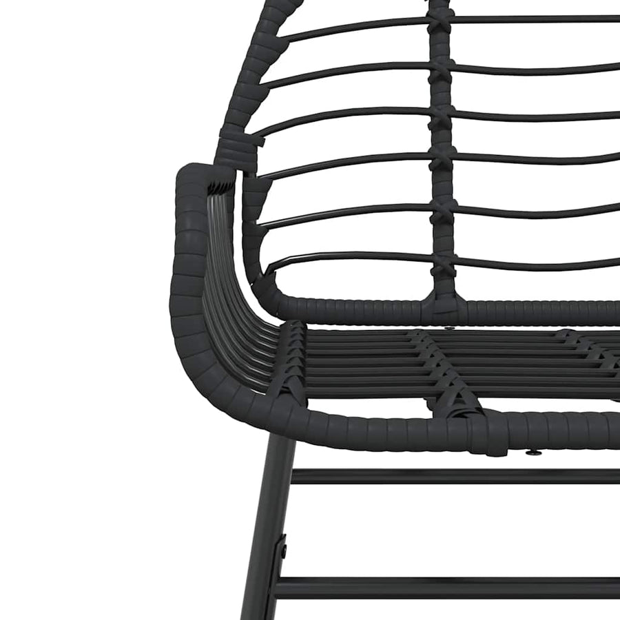 3-Delige Tuinset Poly Rattan Glas Zwart 2 80 x 80 x 74 cm Nee