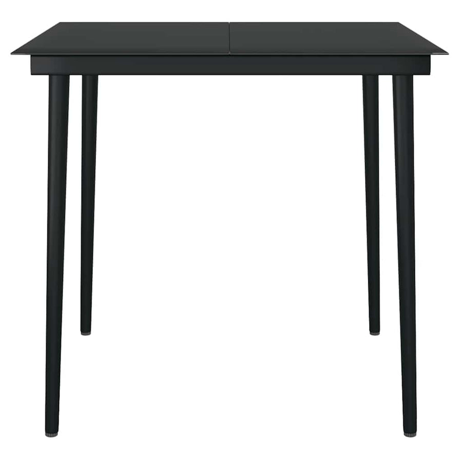 3-Delige Tuinset Poly Rattan Glas Zwart 2 80 x 80 x 74 cm Nee