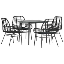 5-Delige Tuinset Poly Rattan Glas Zwart 4 80 x 80 x 74 cm Nee