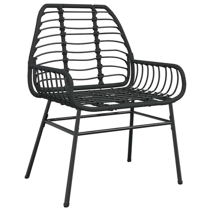 5-Delige Tuinset Poly Rattan Glas Zwart 4 80 x 80 x 74 cm Nee