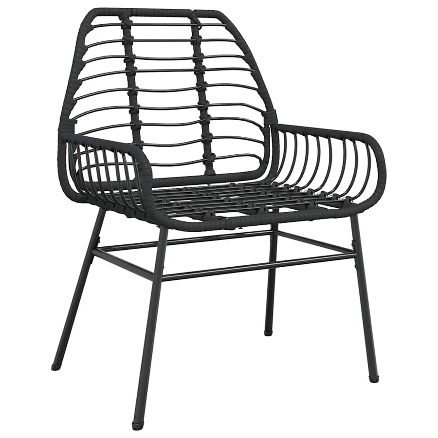 5-Delige Tuinset Poly Rattan Glas Zwart 4 80 x 80 x 74 cm Nee