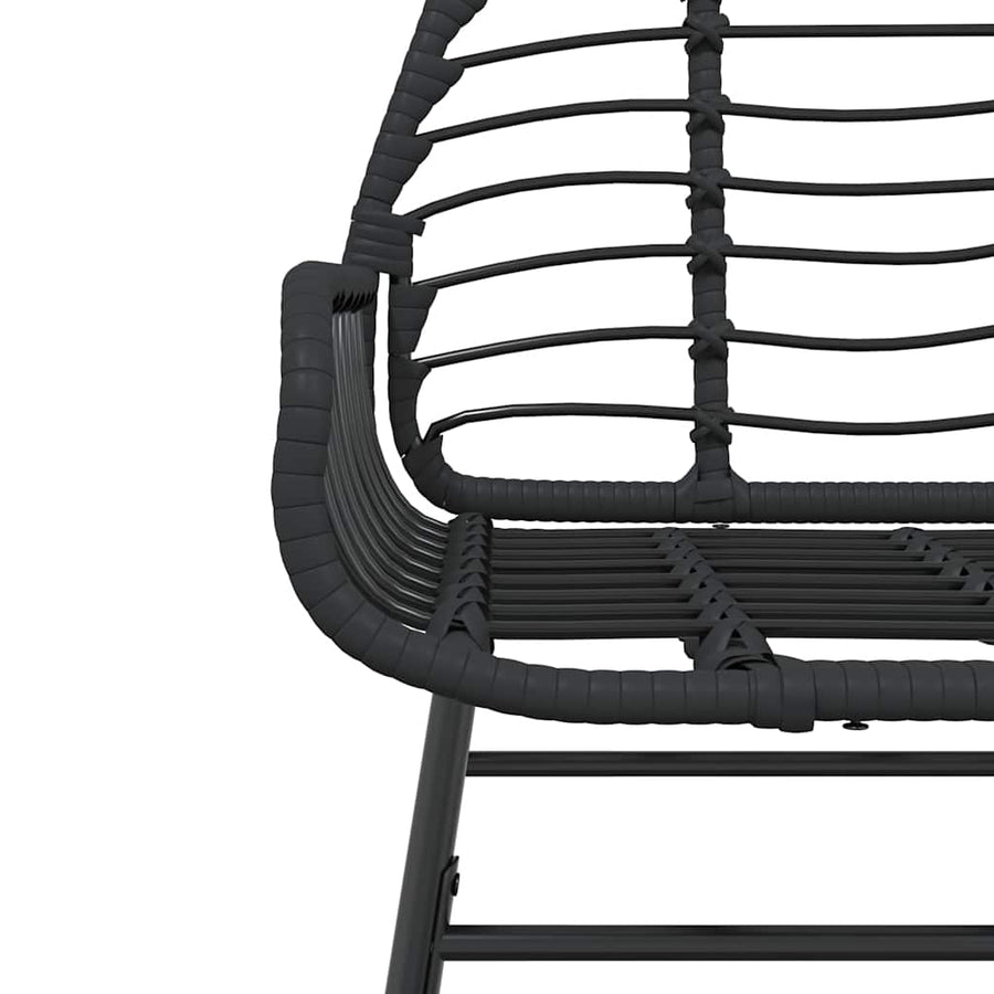 5-Delige Tuinset Poly Rattan Glas Zwart 4 80 x 80 x 74 cm Nee