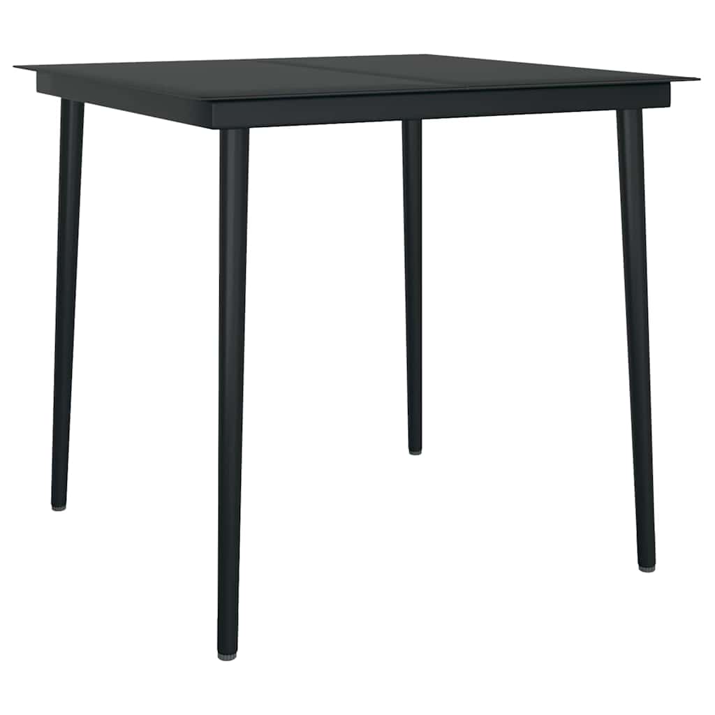 5-Delige Tuinset Poly Rattan Glas Zwart 4 80 x 80 x 74 cm Nee