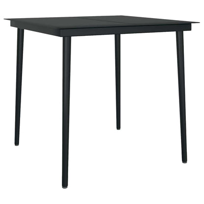 5-Delige Tuinset Poly Rattan Glas Zwart 4 80 x 80 x 74 cm Nee