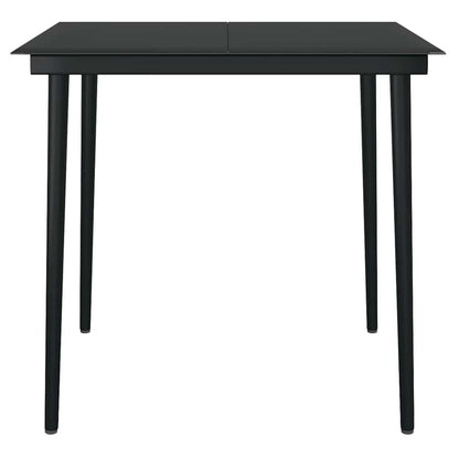 5-Delige Tuinset Poly Rattan Glas Zwart 4 80 x 80 x 74 cm Nee