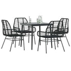 Tuinset poly rattan 5-delig zwart