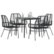 Tuinset poly rattan 5-delig zwart
